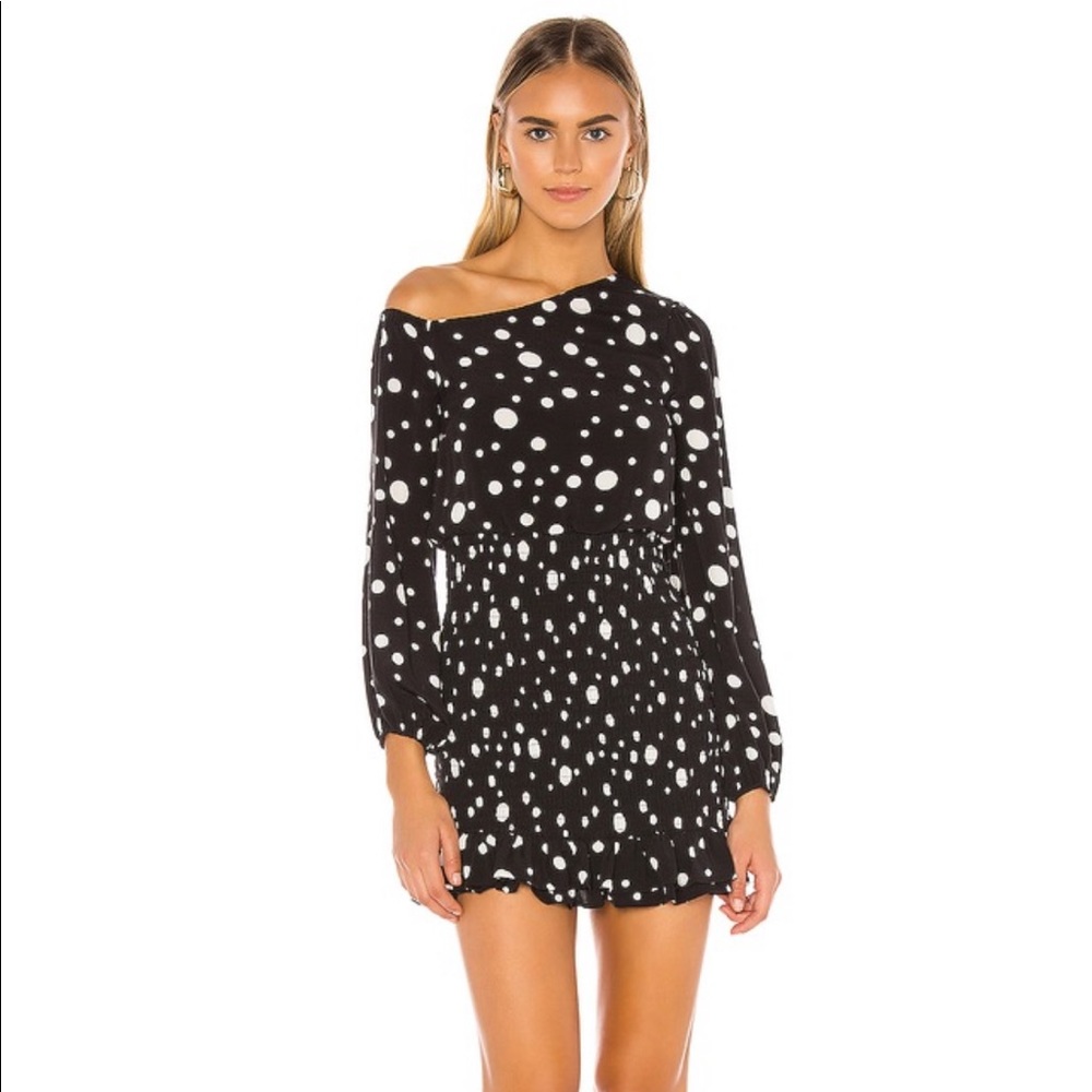 Dexter Mini Dress in Black Polka Dot